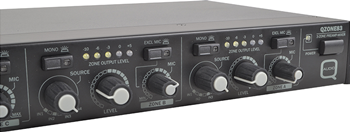 3 Zone Installation Mixer with 5 Stereo Inputs + 2 Mic Inputs